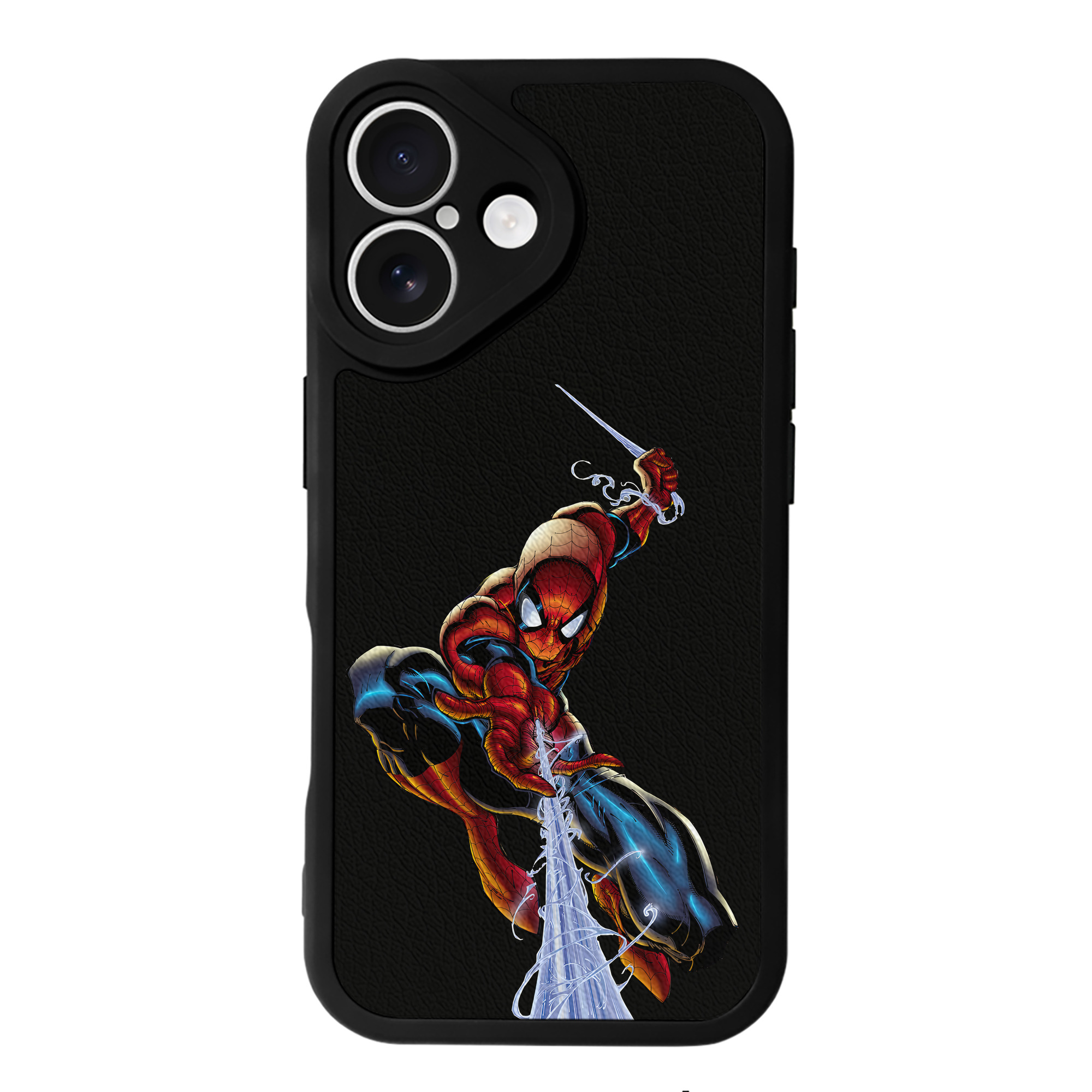 Spider Man スパイダーマン 【iPhone 16シリーズ対応】シリコンスマホケース（レザー調） 材質：シリコン